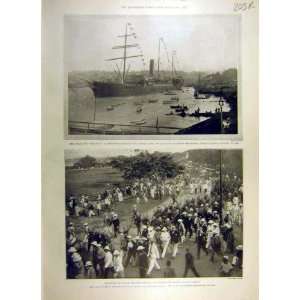  1900 Steam Ship Moravian Boer War Africa Officer Troops 