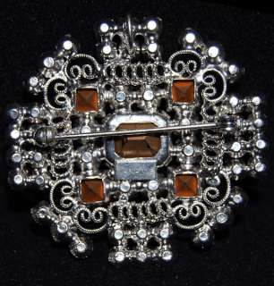 Vintage Marianne Clear White Rhinestone Pin or Pendant  