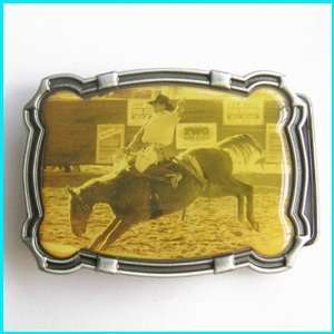  Lithograph Style Bull Rider Scene Belt Buckle WT 040 7 