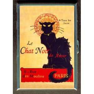 KL CHAT NOIR COOL BLACK CAT PARIS ID CREDIT CARD WALLET CIGARETTE CASE 