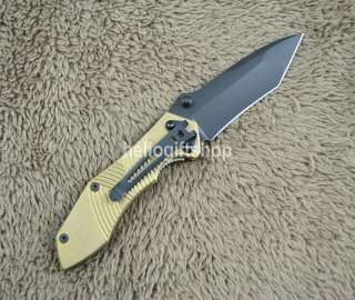   LA4 730T Tanto Blade Textured Aluminum Handle EDC Pocket Folding Knife
