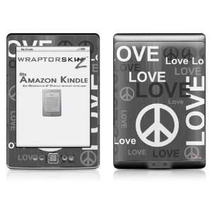 Love and Peace Gray Skin (fits  Kindle 4   6 display, no 