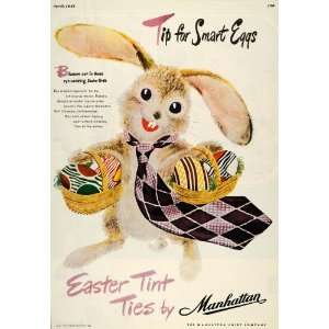   Ties Manhattan Shirt Bunny Basket   Original Print Ad