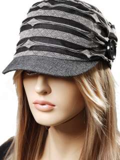   Womens Black Grey Winter Warm Knit EMO Visor Beanie Hat Cap  
