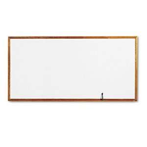   , Melamine, 96 x 48, White, Oak Finish Wood Frame