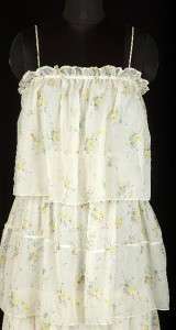 NEW WHITE CHOCOLATE Floral Printed Off White Dress Small S 4  