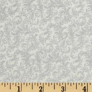  44 Wide Georgette Christmas Vines White/Silver Fabric By 