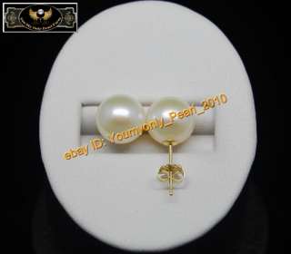 MP14K Yellow Gold   Natural 9 10mm AAA+white pearl jewelry set 16 