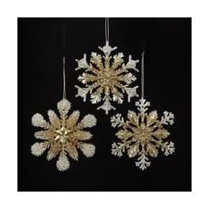  Club Pack of 24 Silver and Gold Glitter Snowflake 