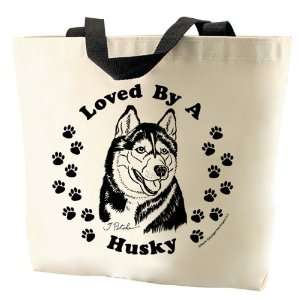 Siberian Husky Dog 13x14 Canvas Tote Bag