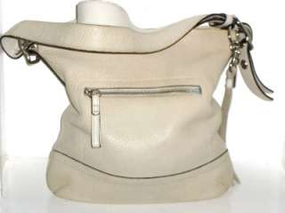   White Pebbled Leather Duffel Convertible Cross Body Shoulder Bag #1427