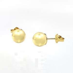 Pearl Stud Earrings, Golden South Sea Cultured Pearl 14K Yellow Gold 