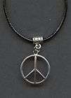 silver vintage style hippy peace sign pendant necklace 18