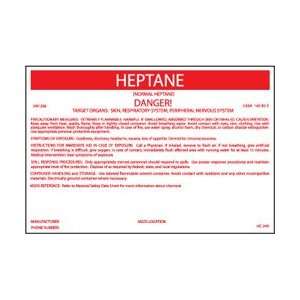 HC249P   Container Labels, Heptane , 6 1/2 X 10, Pressure Sensitive 