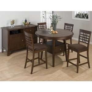  5 Piece Round Counter Height Tera Tile Dining Set in Warm 