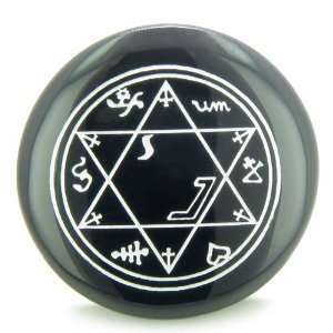  Magic Hexagram Amulet Black Onyx Gemstone Circle Spiritual 