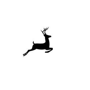  Deer Jumping Silhoulete Tribal 5 Inch Black Decal Sticker 