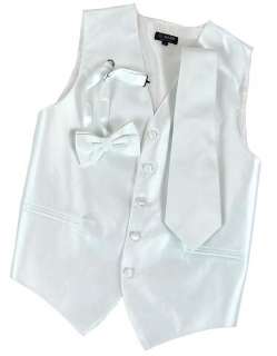 M5/ Satin White MILANI Tuxedo Vest Set, Wedding or Prom  
