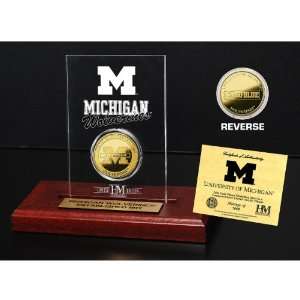  Highland Mint Michigan Wolverines 24Kt Gold Coin Etched 