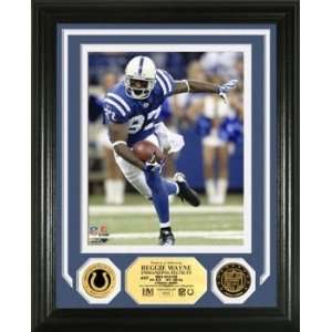  Reggie Wayne Photomint w/ 2 24KT Gold Coins Sports 