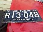  Kentucky License Plate Tag 61 ky rat rod hot rod street rod chevy ford