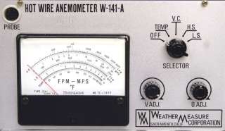 WM Weather Measure Corporation W141 Hot Wire Anemometer  
