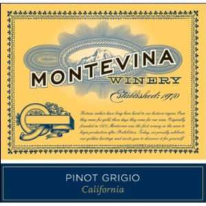  Montevina Pinot Grigio 2010 750ML Grocery & Gourmet Food