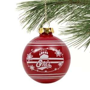 Montana Grizzlies Maroon Traditional Glass Ornament