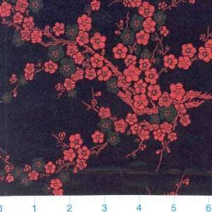  45 Wide Oriental Brocade Cherry Blossoms Red/Black 