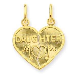  Break Apart Mom Daughter Charm in 14k Yellow Gold Jewelry