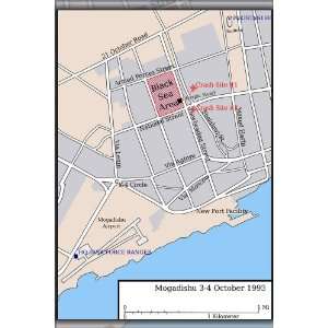  Battle of Mogadishu Map   24x36 Poster 