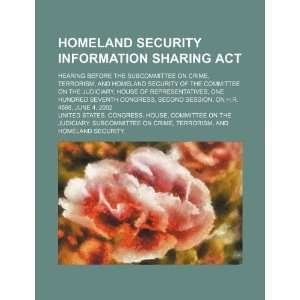  Homeland Security Information Sharing Act hearing before 
