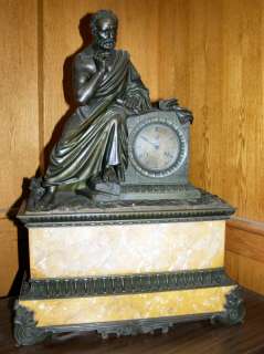 Lenoir Ravrio French Empire Bronze Mantel Clock  