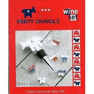  Party Animals 7 Piece Wineset Democratic Theme (Wallace 