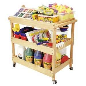  Mobile Art Storage Cart in Natural Finish