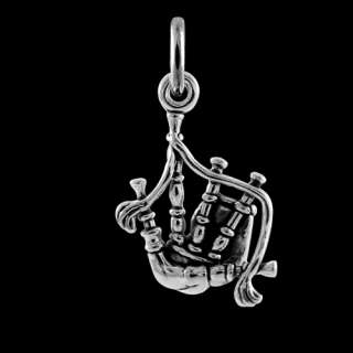 Sterling Silver Bagpipes Charm  