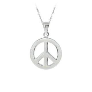 Peace Sign Necklace with 19 Chain Jewelry 