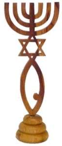 Messianic Seal Olive Wood Stand ~ Holy Land  