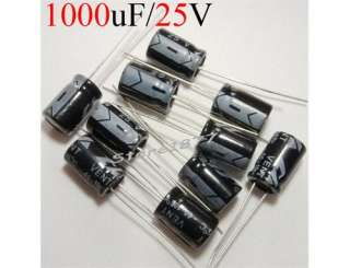 50PCS 1000uF/25V 105°C Aluminum Electrolytic Capacitors  