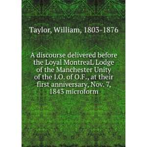   anniversary, Nov. 7, 1843 microform William, 1803 1876 Taylor Books