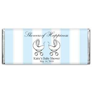 Showers Of Happiness Stripes Blue Twins Chocolate Bar  