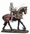 Large Medieval Knight of Valor Suit of Armor On Heavy Cavalry Statue 