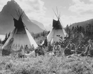 1912 photo Indian camp at Two Medicine Lake, Glaci  