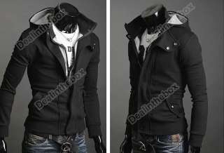 New Smart Mens Slim Top Designed Sexy Hoody Jacket Coat 2 colors 3 