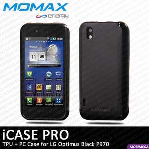 Momax iCase Pro PC + TPU Case Cover LG Optimus Black P970 w Screen 