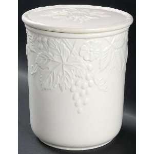 Mikasa English Countryside White Large Canister, Fine China Dinnerware 