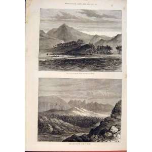  Midian Gulf Akaba Palm Grove Coast Sketch Print 1877