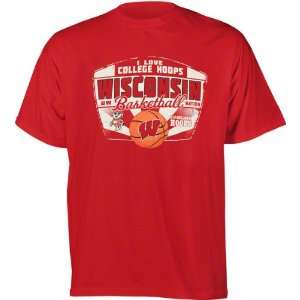   Wisconsin Badgers Red I Love College Hoops T Shirt