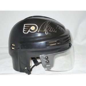  IAN LAPERRIERE Signed Flyers black Mini Helmet JSA 