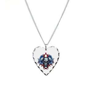  Necklace Heart Charm Skull With Dragons Artsmith Inc 